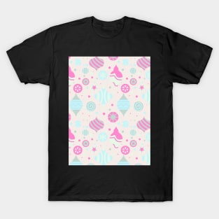 Scattered Ornaments - Sweet Pastel - Minimalist Colorful Holidays T-Shirt